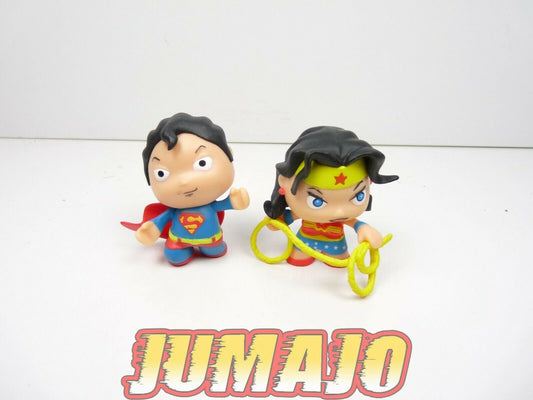 FIG46 lot 2 figurines PVC BABY super heroes :  Superman wonder woman 5cm