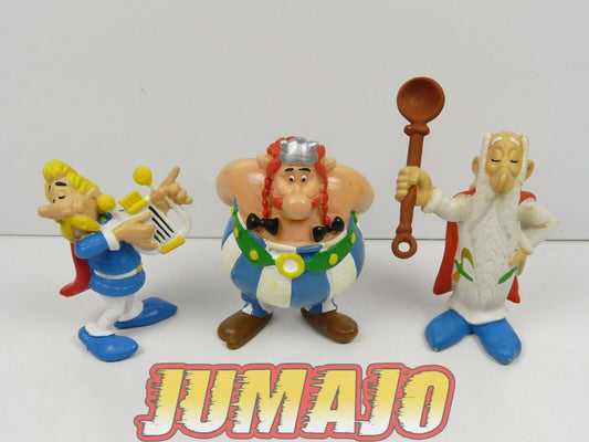 FIG174 lot 3 figurines PVC ASTERIX 7cm MD TOYS Obelix Assurancetourix Panoramix