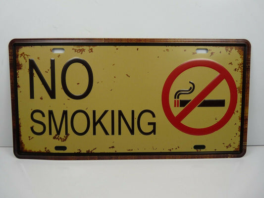 PA52 PLAQUES TOLEE vintage 15 X 30 cm : No Smoking Interdit de fumer