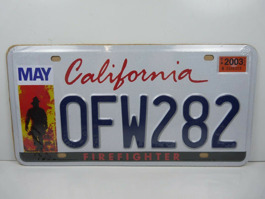 PA146 PLAQUE métal immatriculation AMERICAINE 15 X 30cm California firefighter