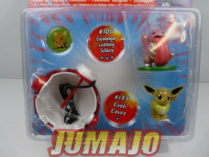 BLI38 2 Figurine Pokémon Battle Figures Excelangue #108 Evoli #133 Poké Ball