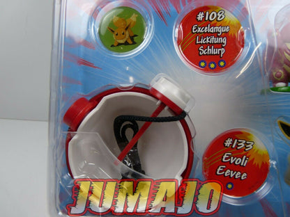 BLI38 2 Figurine Pokémon Battle Figures Excelangue #108 Evoli #133 Poké Ball