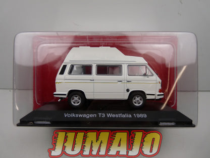 CC25 1/43 camping cars hachettes IXO : VOLKSWAGEN Kombi T3 Westfalia 1989