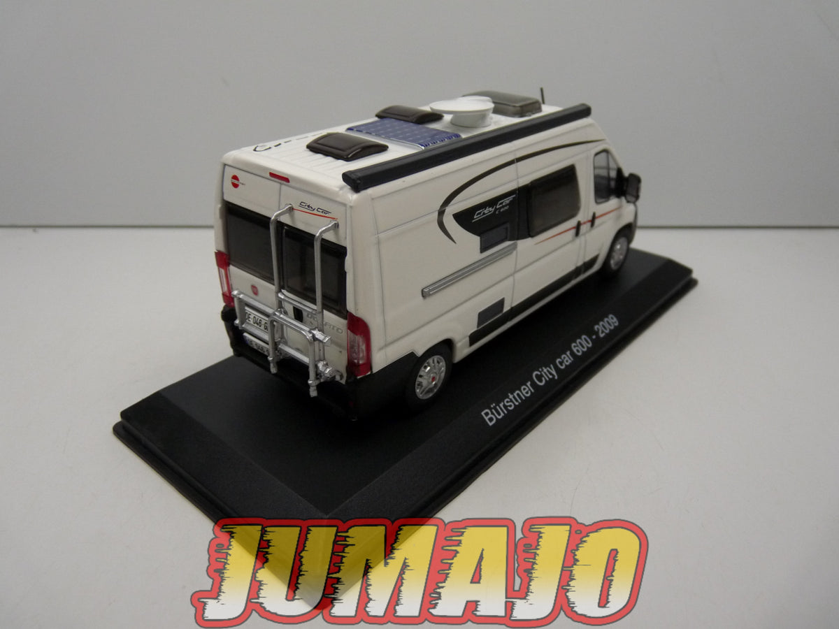 CC56 1/43 camping cars hachettes IXO : BÜRSTNER City car 600 Fiat 2009
