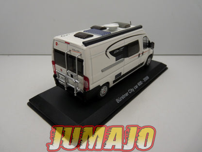 CC56 1/43 camping cars hachettes IXO : BÜRSTNER City car 600 Fiat 2009