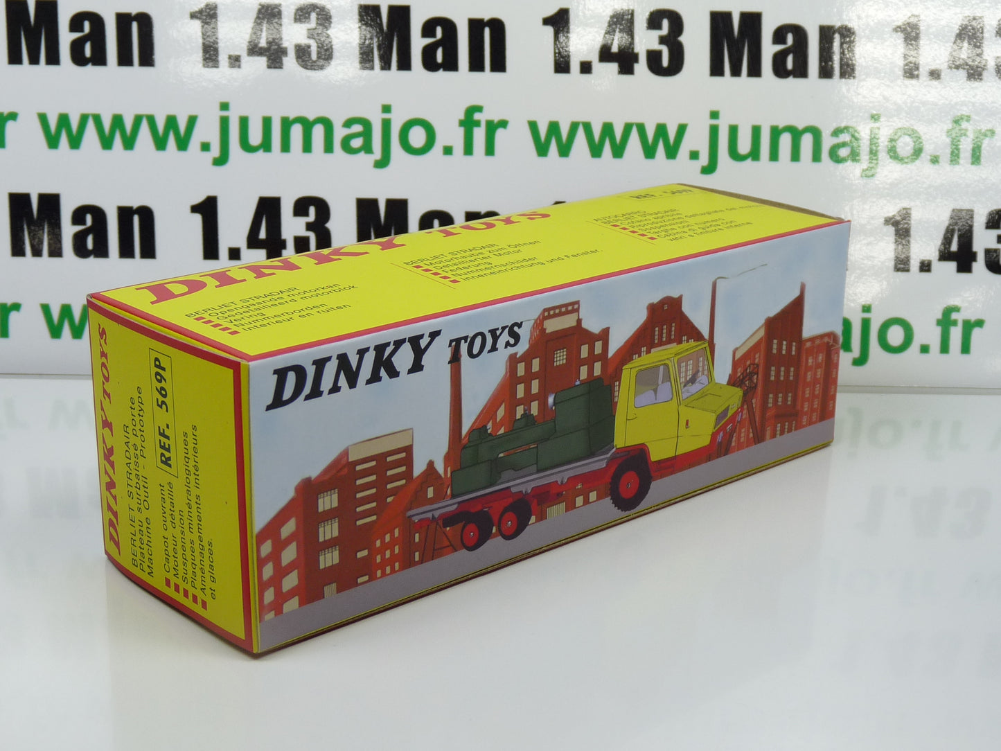 DT309 1/43 réédition DINKY TOYS Atlas : Berliet Stradair Plateau porte machine outil 599P