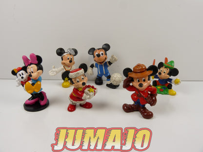 FIG22 lot 6 figurines PVC COMICS SPAIN/DISNEY BULLY 6cm : Mickey football, peintre, docteur, Minnie