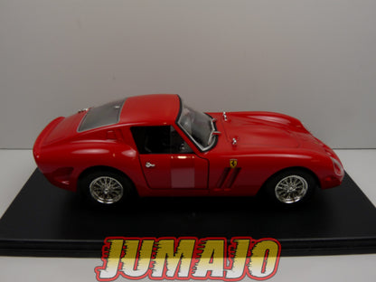FVQ10 Voiture 1/24 BURAGO HACHETTE FERRARI GT BOITE CASSÉE : 250 GTO 1962 Rouge