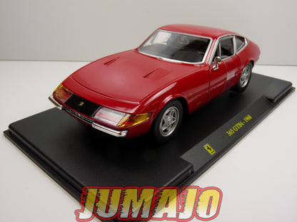 FVQ11 Voiture 1/24 BURAGO HACHETTE FERRARI GT BOITE CASSÉE : 365 GTB4 1968 Rouge