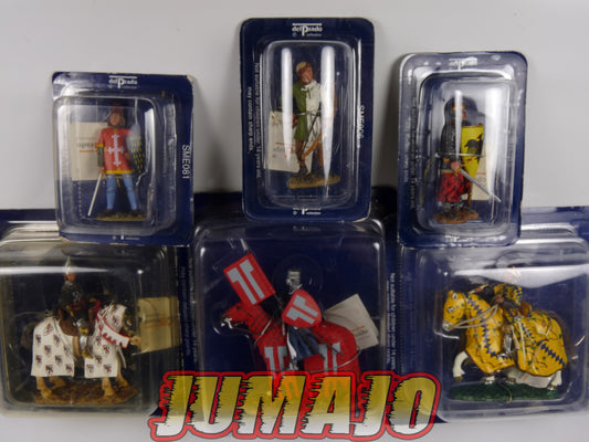 MA1 LOT 6 SOLDATS MOYEN AGE DEL PRADO 1/32 : Cavaliers, Empereur, Archer, Héraut