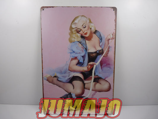 PB122 PLAQUES TOLEE vintage 20 X 30 cm : Pin'up Chaton