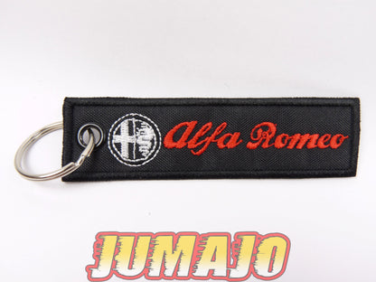 PC18 PORTE CLEF Broderie tissu environ 10,2cm x 2,8cm : Alfa Romeo