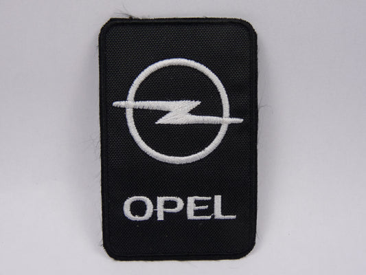 PTC112 Patch brodé thermocollé : logo Opel largeur environ 5 cm hauteur environ 7.7 cm