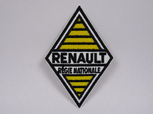 PTC116 Patch brodé thermocollé : logo Renault régie nationale largeur environ 5.5 cm hauteur environ 8.2 cm