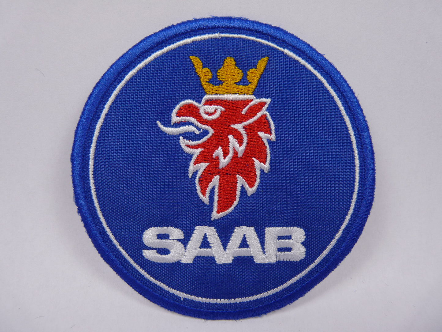 PTC126 Patch brodé thermocollé : logo Saab Diamètre environ 8.5 cm