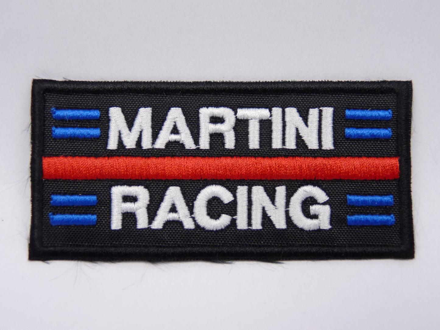 PTC13 Patch brodé thermocollé : logo Martini racing largeur environ 10 cm hauteur environ 4.2 cm