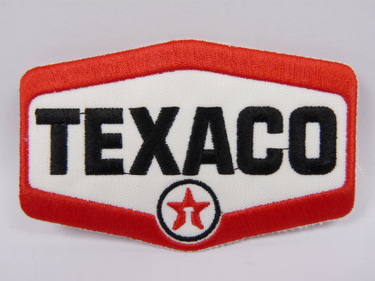 PTC144 Patch brodé thermocollé : logo TEXACO largeur environ 9.1 cm hauteur environ 6 cm