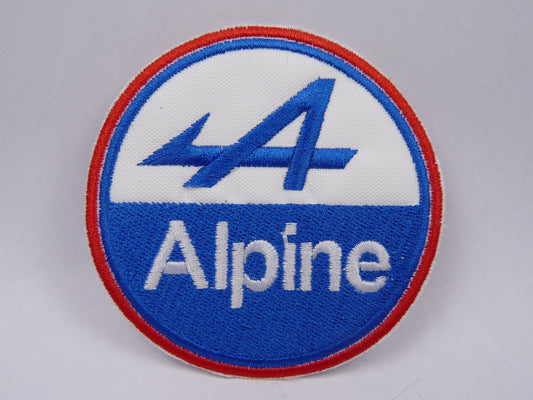 PTC24 Patch brodé thermocollé : logo Alpine Diamètre environ 7.7 cm