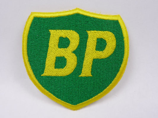 PTC37 Patch brodé thermocollé : logo BP largeur environ 7 cm hauteur environ 6.9 cm