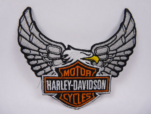 PTC65 Patch brodé thermocollé : logo Harley Davidson Aigle largeur environ 10 cm hauteur environ 8.5 cm