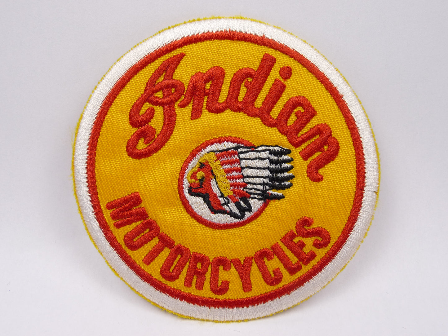 PTC78 Patch brodé thermocollé : logo Indian motorcycles Diamètre environ 9 cm