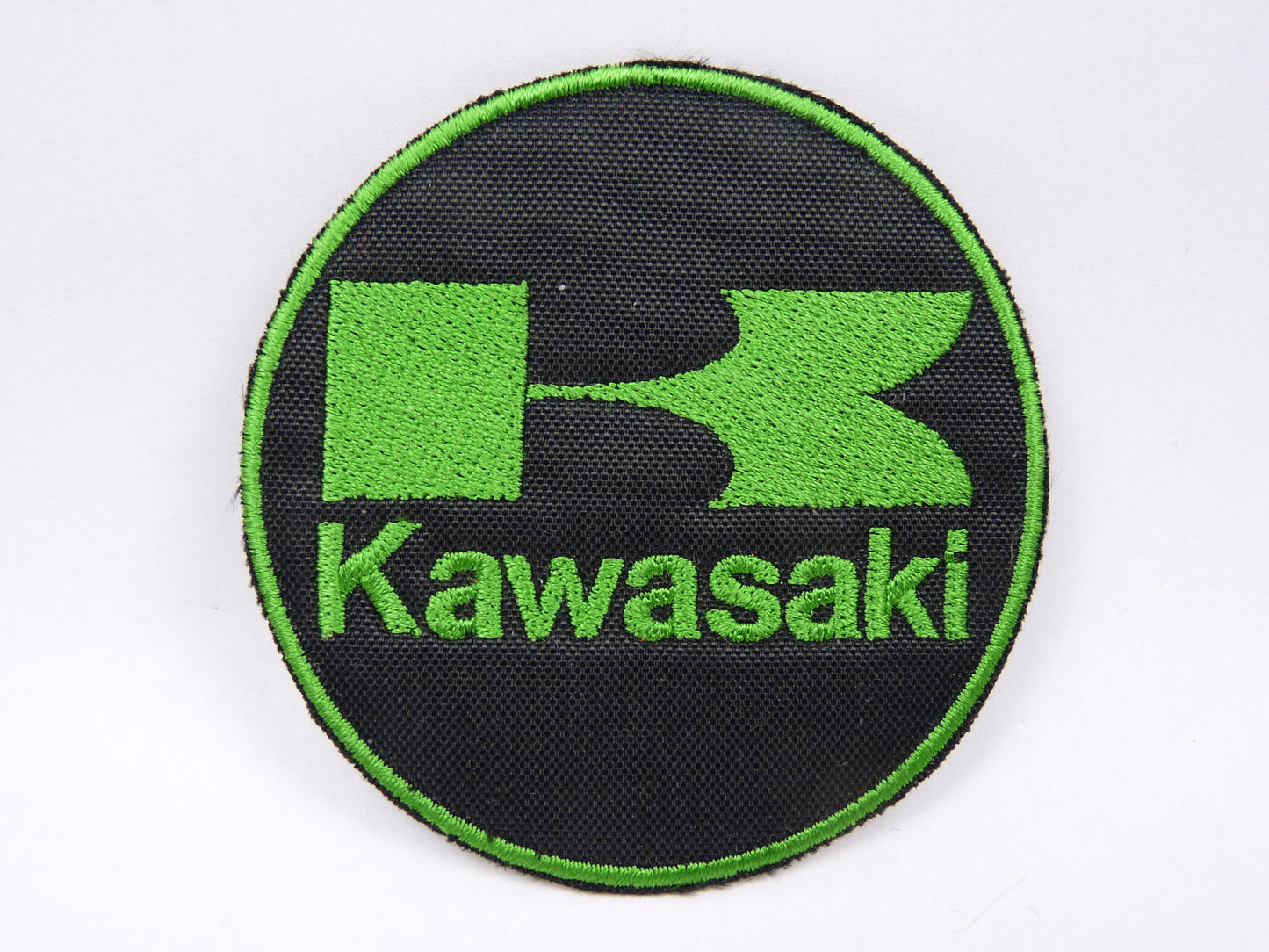 PTC82 Patch brodé thermocollé : logo Kawasaki Diamètre environ 7.1 cm