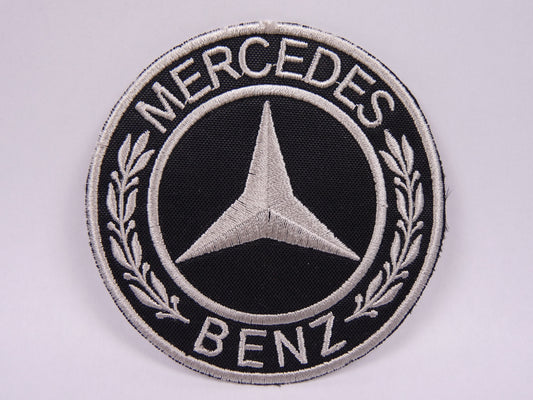 PTC98 Patch brodé thermocollé : logo Mercedes Diamètre environ 9 cm