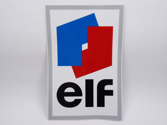STK10 Sticker Autocollant : logo Elf Rectangle Largeur 15.1 cm hauteur 9.9 cm