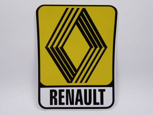 STK17 Sticker Autocollant : logo RENAULT Rectangle Largeur 8.4 cm hauteur 11.1 cm
