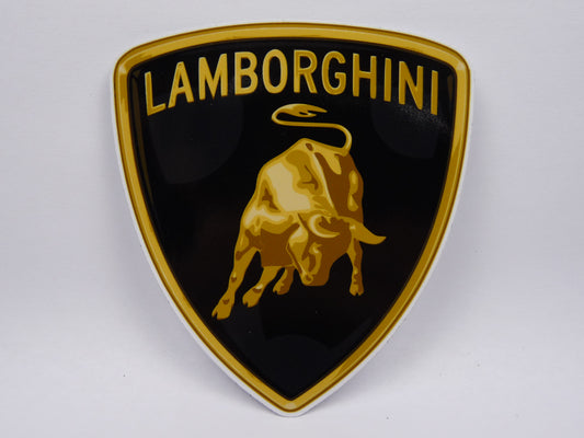 STK21 Sticker Autocollant : logo Lamborghini écusson Largeur 8.9 cm hauteur 10.1 cm