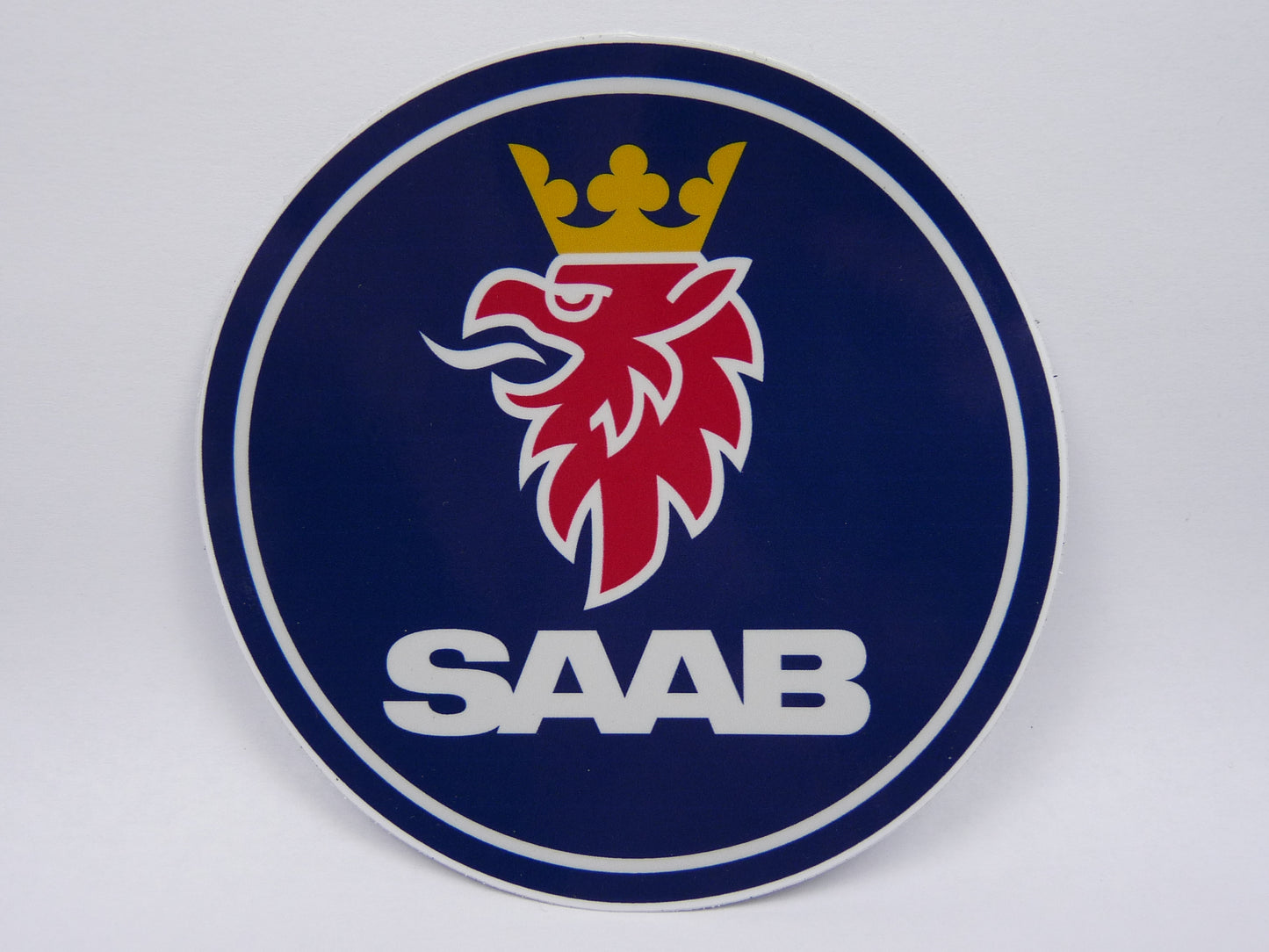 STK6 Sticker Autocollant : logo Saab rond Diamètre environ 10.2 cm