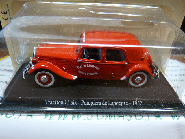 TRA1Z voiture 1/43 atlas traction NOREV : traction 11 Familiale des pompiers d'Azé 1955