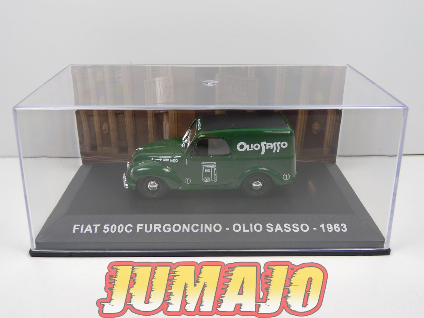 VCE48 1/43 IXO Commerciale Epoque : FIAT 500 C Furgoncino - Huile Olio Sasso 1963