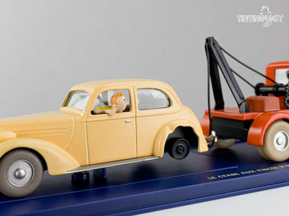 TIN24 Atlas 1/43 TINTIN : La Dépanneuse et la voiture accidentée *Occasion