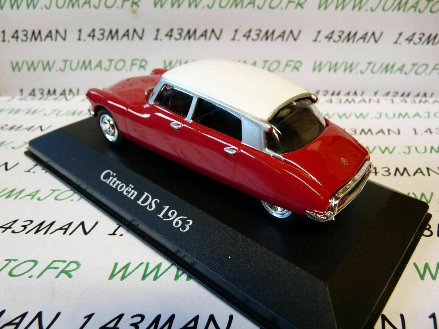 CH5 Voitures 1/43 Mythiques Atlas Chapatte : CITROËN DS 1963 rouge toit blanc