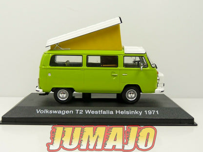 CC11 1/43 camping cars hachette : VOLKSWAGEN  Kombi T2 Westfalia Helsinky 1971