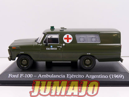 SER15 1/43 SALVAT Vehiculos Servicios FORD F 100 1969 Croix rouge ambulance