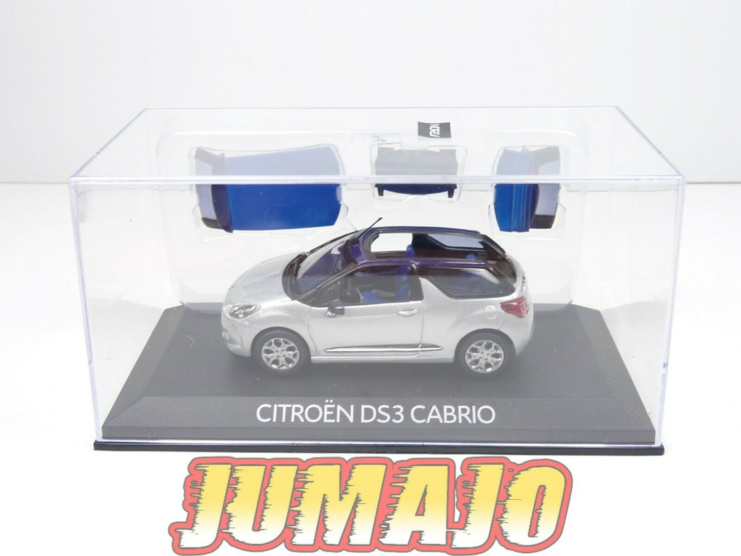 NOR20 VOITURE 1/43 NOREV : CITROEN DS3 Cabrio Gris alu toit bleu