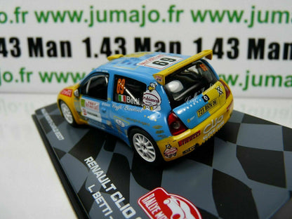 RMIT9 1/43 IXO Rallye Monte Carlo : RENAULT CLIO S1600 L.Betti / G.Agnese 2007