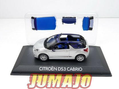 NOR20 VOITURE 1/43 NOREV : CITROEN DS3 Cabrio Gris alu toit bleu