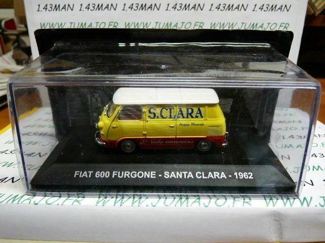 PIT19 1/43 IXO Altaya Véhicules ITALIE : FIAT 600 Fourgon Santa Clara 1962