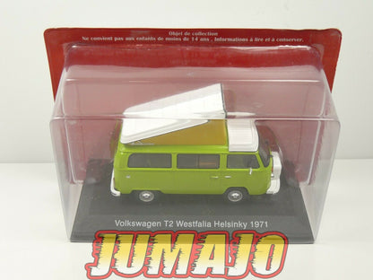 CC11 1/43 camping cars hachette : VOLKSWAGEN  Kombi T2 Westfalia Helsinky 1971